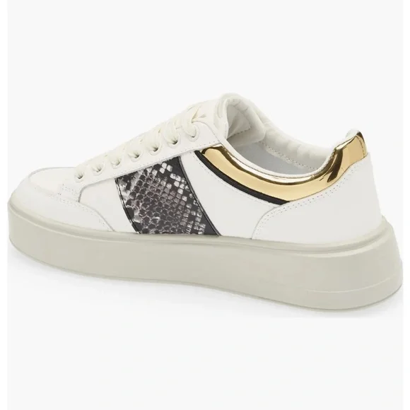 Roberto Cavalli leather White and Gold Women's Sneakers - Picture 2 of 13